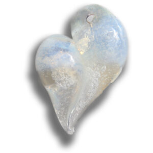 Forever-in-Glass Pendant – Misty White Heart