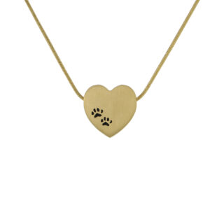 J8032 – Necklace – Paw Prints – Heart – Bronze
