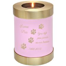 9124L – Pet Memorial Urn Candle Holder – Large – Pink