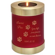 9121L – Pet Memorial Urn Candle Holder – Large – Scarlet