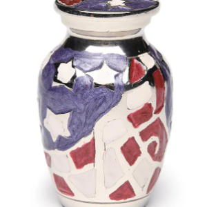 B-1515-K-NB – Patriotic Red, White & Blue American Flag Cremation Urn – Keepsake