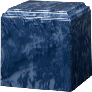 CM-CS Navy Blue – Cultured Marble Cube Urn – Small – Navy Blue
