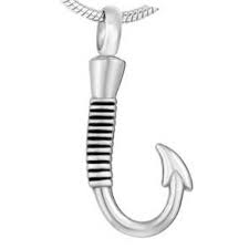 J-049 Stainless Steel Cremation Urn Pendant w/Chain – Fish Hook