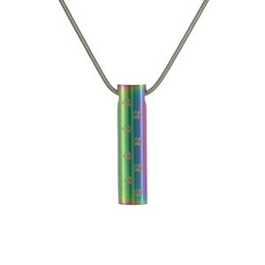J8011 – Necklace – Rainbow Onyx with paw prints