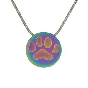 J8034 – Necklace – Rainbow with Large Paw Print