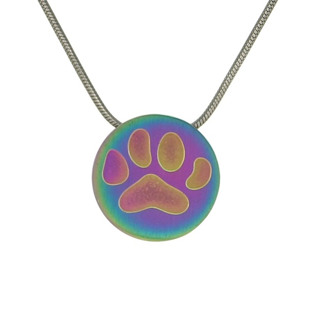 J8034 – Necklace – Rainbow with Large Paw Print – Yadkin Valley Pet ...