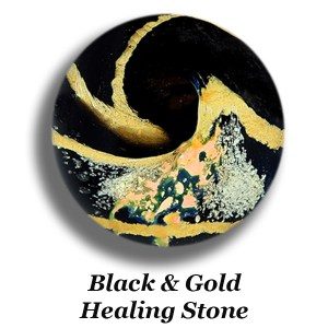 Forever-in-Glass-Healing Stone – Black & Gold