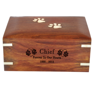 SWH-009 – Forever Paw Prints Wooden Box Urn