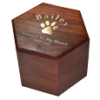 SWH-014 - Paw Print Hexagon Wood Pet Urn - Image 2