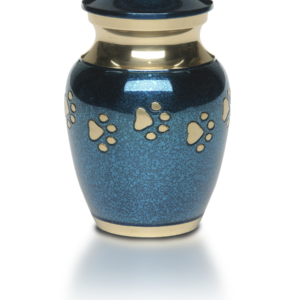 B-1650-S – Classic Paw “Forever Paws” Pet Cremation Urn – Blue Marble – Small