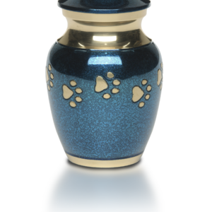 B-1650-L – Classic Paw “Forever Paws” Pet Cremation Urn – Blue Marble – Large