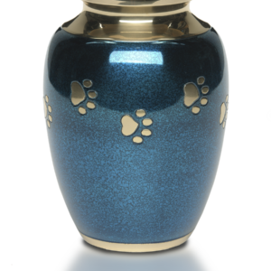 B-1650-L – Classic Paw “Forever Paws” Pet Cremation Urn – Blue Marble – Large