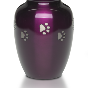 B-1655-L – Classic Paw “Forever Paws” Pet Cremation Urn – Regal Purple – Large