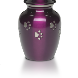 B-1655-L – Classic Paw “Forever Paws” Pet Cremation Urn – Regal Purple – Large