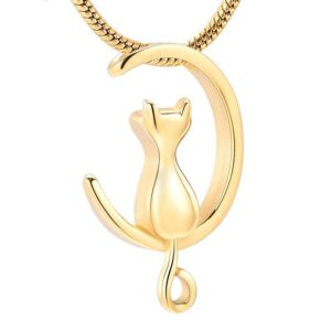 J-410-GOLD TONE-CAT-IN-MOON