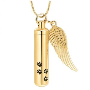 J-525-GOLD TONE-PAW-PRINT-ANGEL-WING