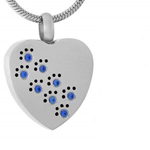 J-623 Stainless Steel Cremation Urn Pendant with Chain – Heart