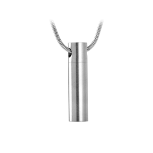 J-202 Stainless Steel Cremation Urn Pendant with Chain – Cylinder