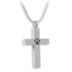 J-785 Cross with Pawprint – Pendant with Chain
