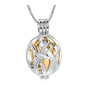 J-2050 Dragonfly Gold Tone Locket – Pendant with Chain