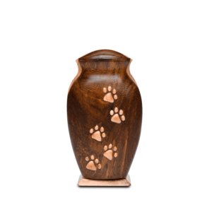 V-5PPKL – Wood Urn with Paw Prints